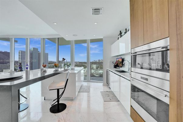 Interior, Kitchen, Marble, Recessed Lighting, Stainless Steel Appliances