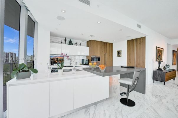 Interior, Kitchen, Marble, Recessed Lighting, Stainless Steel Appliances