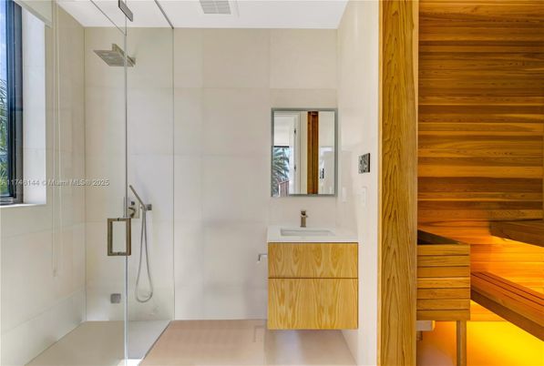 Bathroom, Glass Shower, Interior, Sauna Room