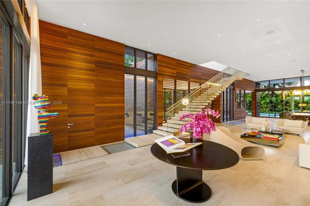 Interior, Living room, Recessed Lighting, Wood Texture Flooring, Wooden Walls