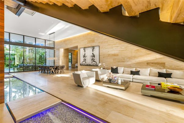 Dining room, Interior, Living room, Pendant Lights, Wood Texture Flooring, Wooden Walls
