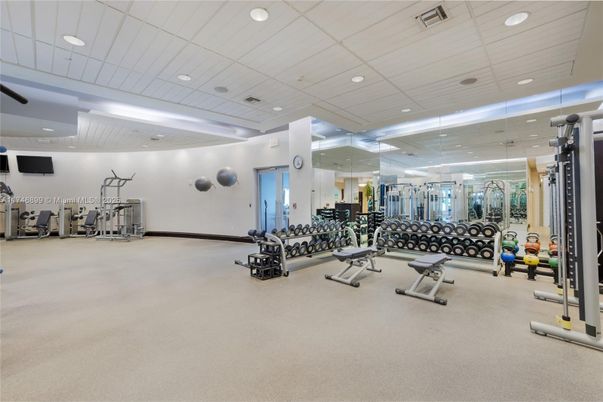 Fitness Equipment, Gym, Interior, Recessed Lighting