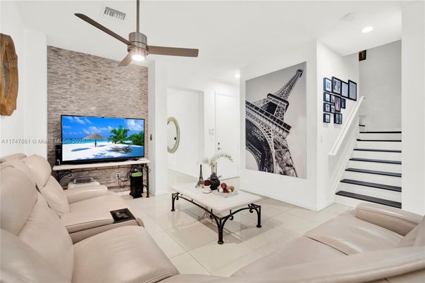 Interior, Living room, Recessed Lighting, Stone Walls