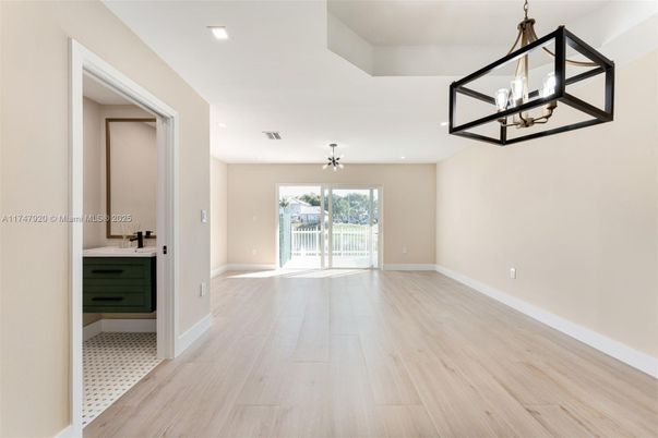 Empty room, Interior, Pendant Lights, Recessed Lighting, Wood Texture Flooring