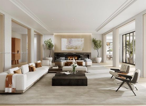 Fireplace, Interior, Living room, Recessed Lighting