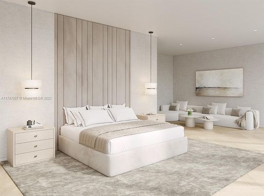 Bedroom, Interior, Pendant Lights, Recessed Lighting