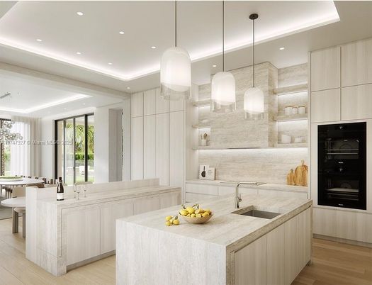 Bathroom, Dining room, Interior, Pendant Lights, Recessed Lighting, Wood Texture Flooring