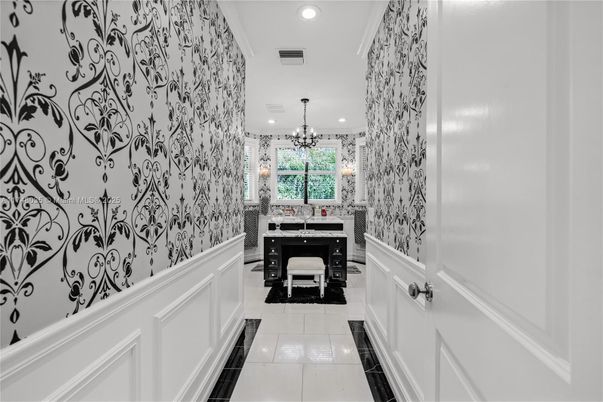 Bathroom, Chandelier, Interior, Recessed Lighting