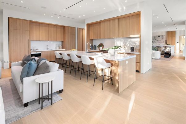 Interior, Kitchen, Living room, Recessed Lighting, Stainless Steel Appliances, Wood Texture Flooring