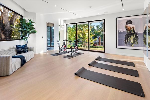 Fitness Equipment, Interior, Recessed Lighting, Wood Texture Flooring