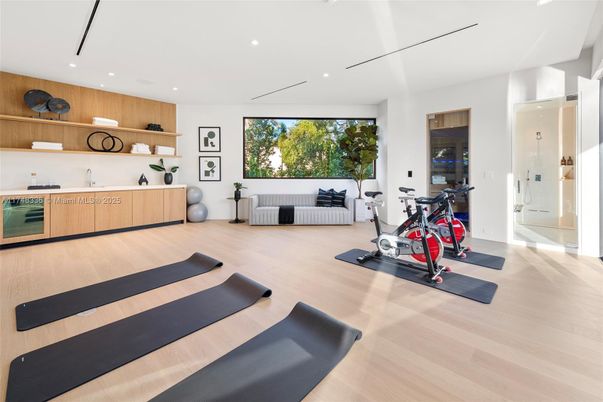 Fitness Equipment, Interior, Recessed Lighting, Wood Texture Flooring