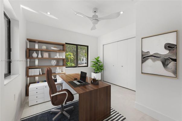 Home Office, Interior, Recessed Lighting