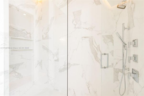 Bathroom, Glass Shower, Interior, Marble Walls