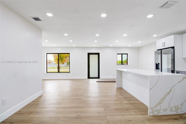 Interior, Kitchen, Recessed Lighting, Wood Texture Flooring