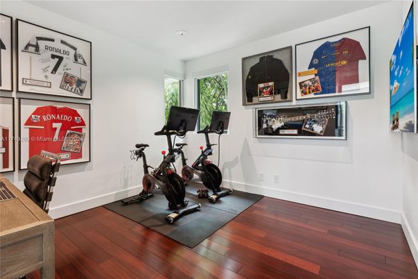 Fitness Equipment, Interior, Recessed Lighting, Wood Texture Flooring