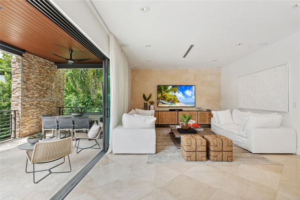 Interior, Living room, Recessed Lighting, Stone Walls