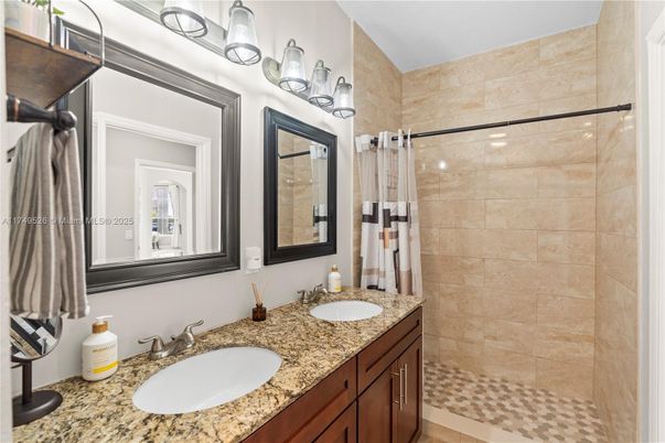 Bathroom, Dual Sink Vanities, Glass Shower, Interior