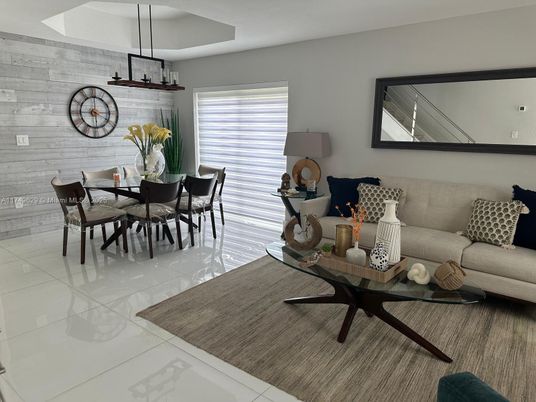 Dining room, Interior, Living room, Pendant Lights, Stone Walls