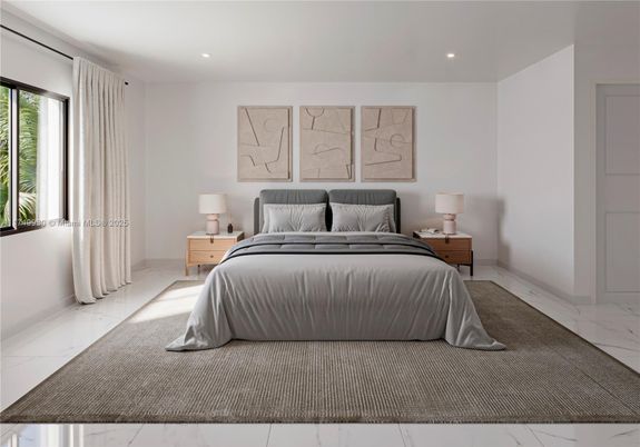 Bedroom, Interior, Marble, Recessed Lighting