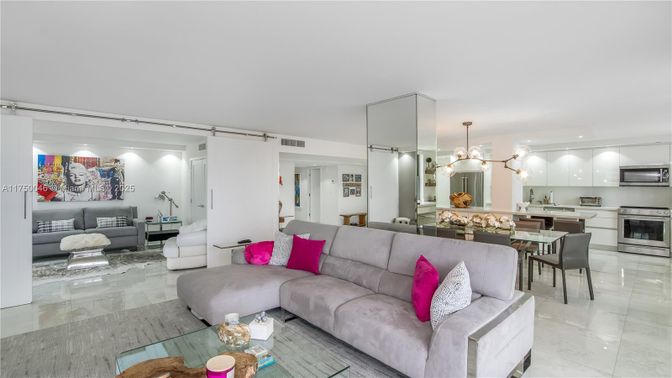 Dining room, Interior, Kitchen, Living room, Pendant Lights, Stainless Steel Appliances