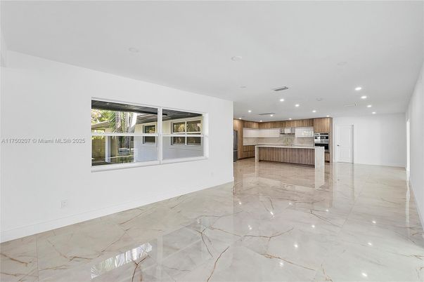 Interior, Kitchen, Marble, Recessed Lighting, Stainless Steel Appliances
