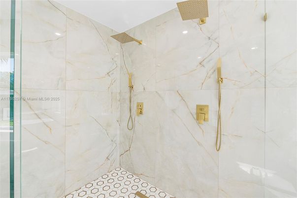 Bathroom, Glass Shower, Interior, Marble Walls