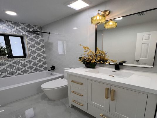 Bathroom, Interior, Recessed Lighting