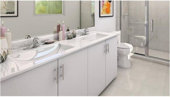 Bathroom, Dual Sink Vanities, Glass Shower, Interior