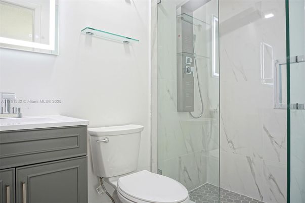 Bathroom, Glass Shower, Interior, Marble Walls