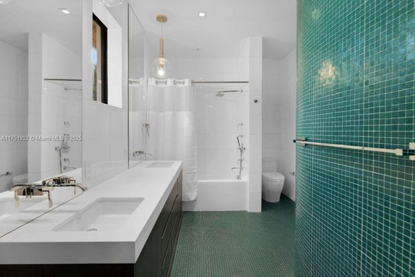 Bathroom, Dual Sink Vanities, Glass Shower, Interior, Pendant Lights, Recessed Lighting