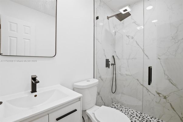 Bathroom, Glass Shower, Interior, Marble Walls