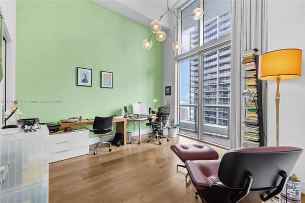 Home Office, Interior, Pendant Lights, Wood Texture Flooring