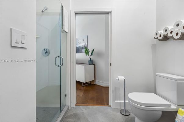 Bathroom, Glass Shower, Interior, Wood Texture Flooring