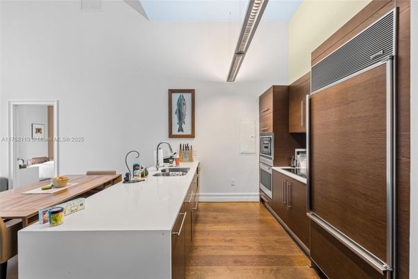 Interior, Kitchen, Stainless Steel Appliances, Wood Texture Flooring