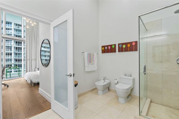 Bathroom, Glass Shower, Interior, Wood Texture Flooring