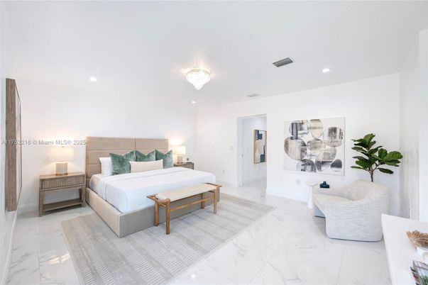 Bedroom, Chandelier, Interior, Marble, Recessed Lighting
