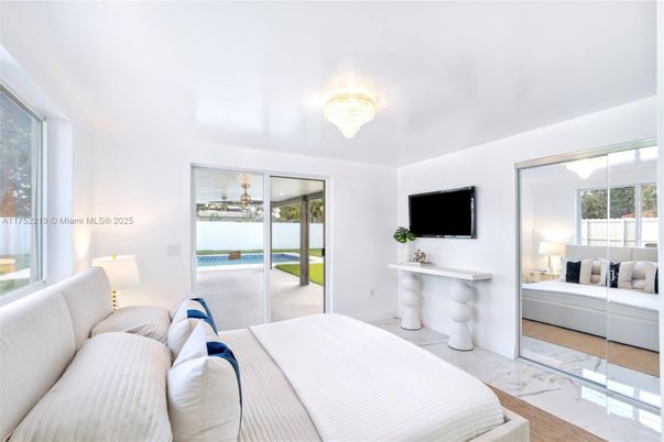 Bedroom, Chandelier, Interior