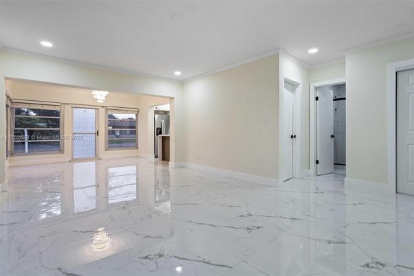 Empty room, Interior, Marble, Recessed Lighting