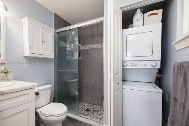 Bathroom, Glass Shower, Interior, Utility Closets, Washer