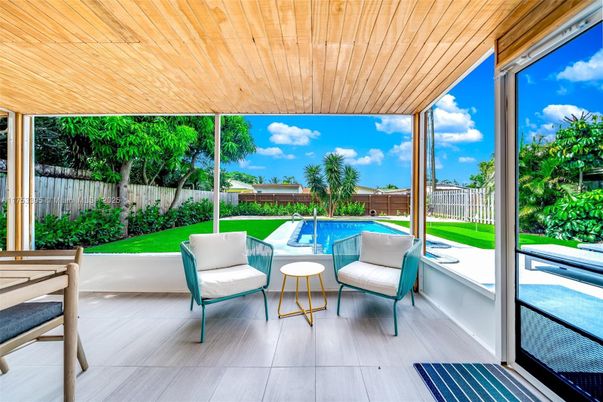 Interior, Pool, Sun Room, Wooden Ceilings