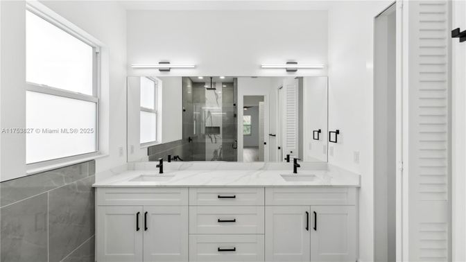 Bathroom, Dual Sink Vanities, Glass Shower, Interior