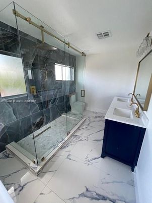 Bathroom, Glass Shower, Interior, Marble