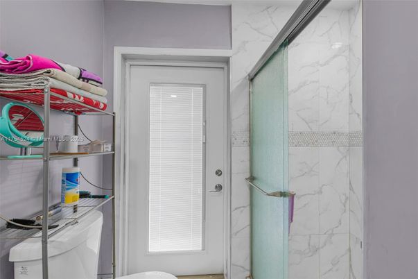 Bathroom, Glass Shower, Interior, Marble Walls