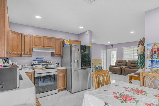 Dining room, Interior, Kitchen, Living room, Marble, Recessed Lighting, Washer