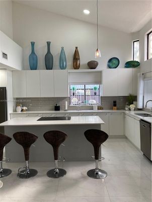Interior, Kitchen, Marble, Pendant Lights, Recessed Lighting, Stainless Steel Appliances