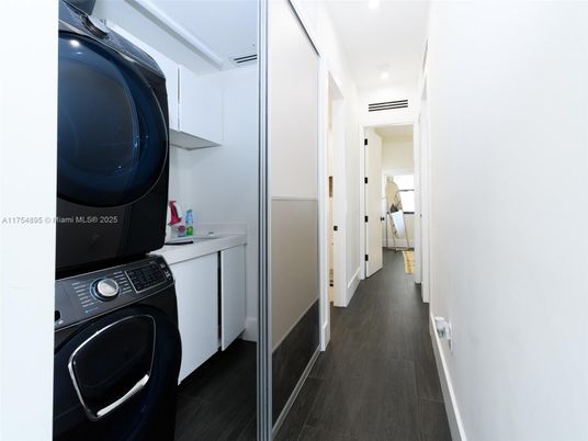 Interior, Recessed Lighting, Utility Closets, Washer, Wood Texture Flooring