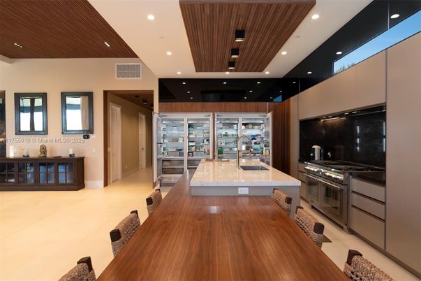 Interior, Kitchen, Recessed Lighting, Stainless Steel Appliances, Wooden Ceilings