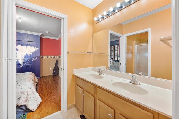 Bathroom, Dual Sink Vanities, Glass Shower, Interior