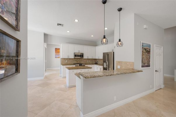 Interior, Kitchen, Pendant Lights, Recessed Lighting, Stainless Steel Appliances