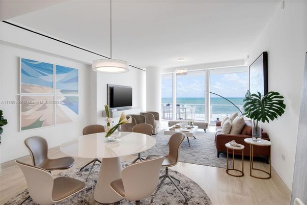 Dining room, Interior, Living room, Pendant Lights, Water, Wood Texture Flooring